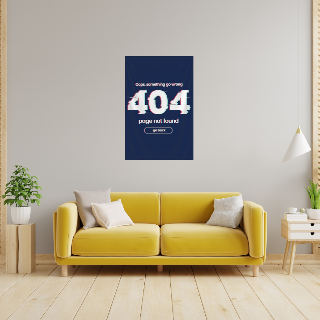 Hata 404 Glitch Tasarımı Duvar Örtüsü