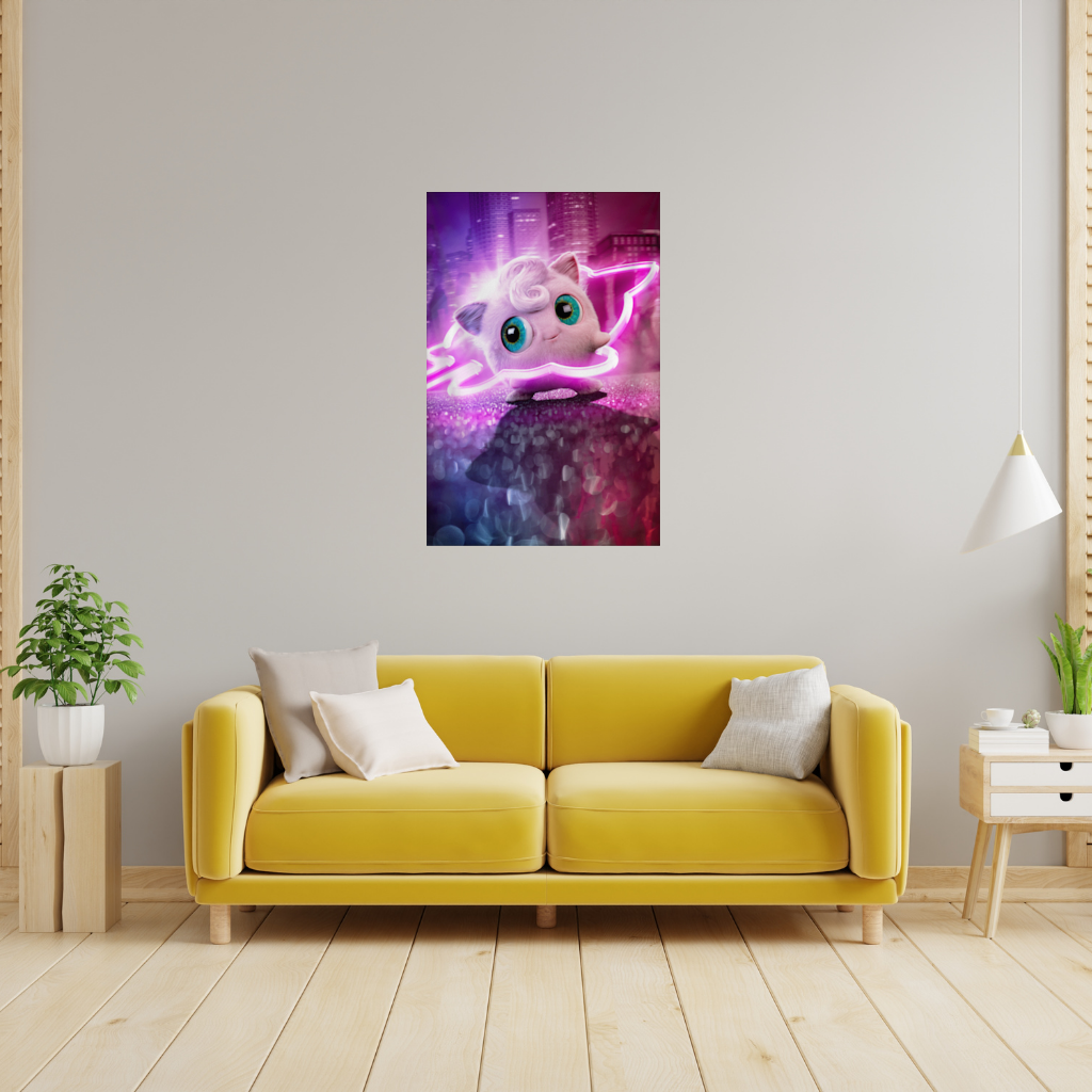 Cyberpunk Pink Fluffy Creature Wall Tapestry
