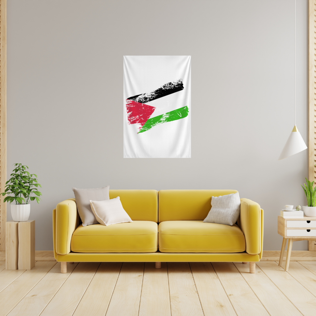 Palestine Resistance Flag Brush Stroke Wall Tapestry