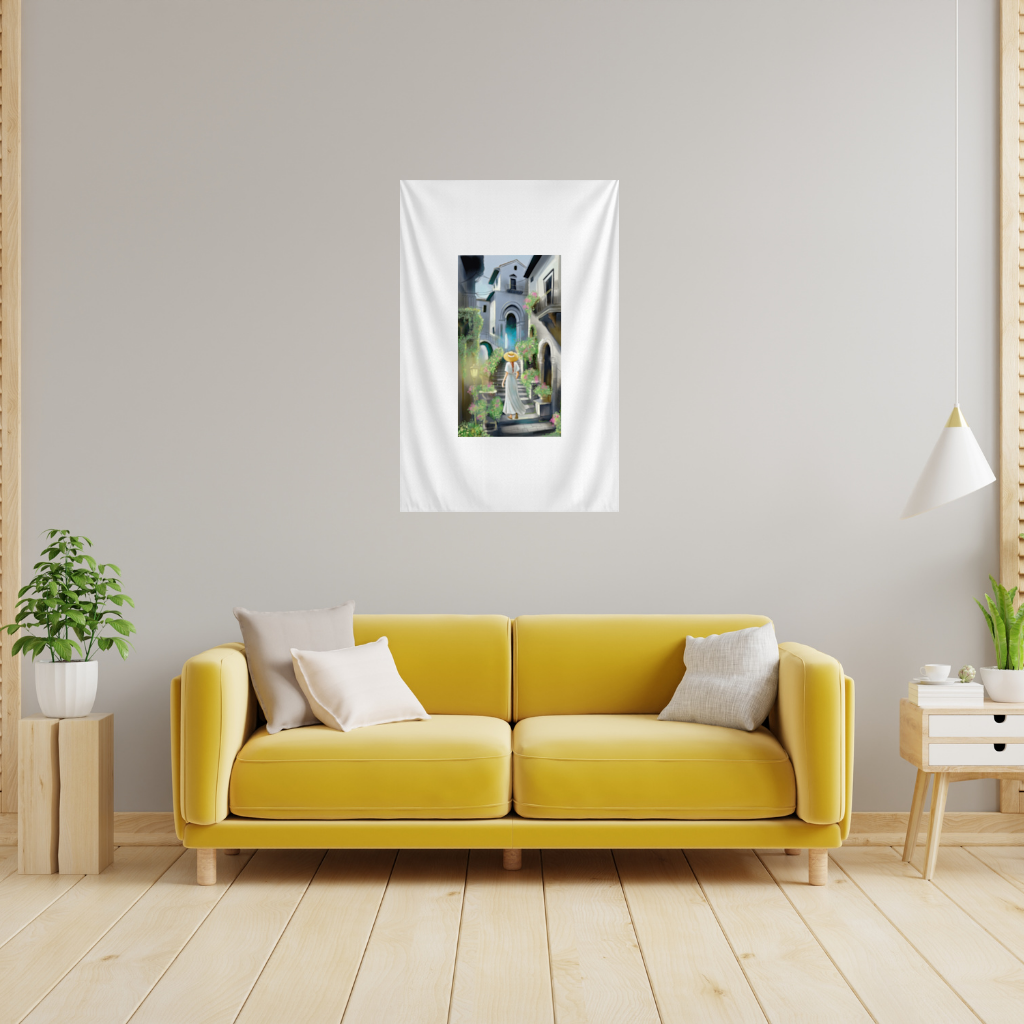 Journey Through Time The Tale of Flowery Streets Wall Tapestry