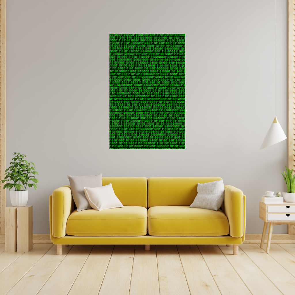Matrix Style Digital Binary Code Background Wall Tapestry