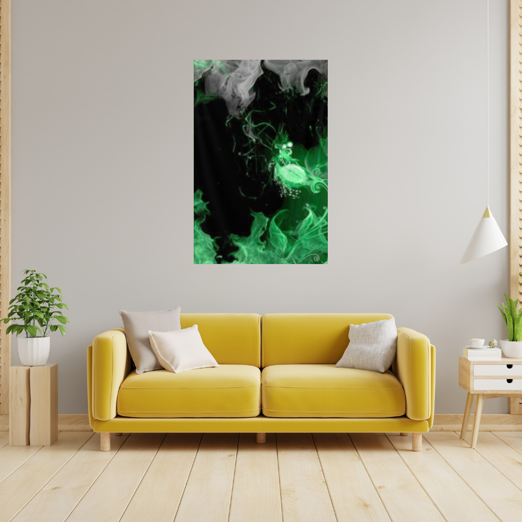 Green and black smokes Wall Tapestry