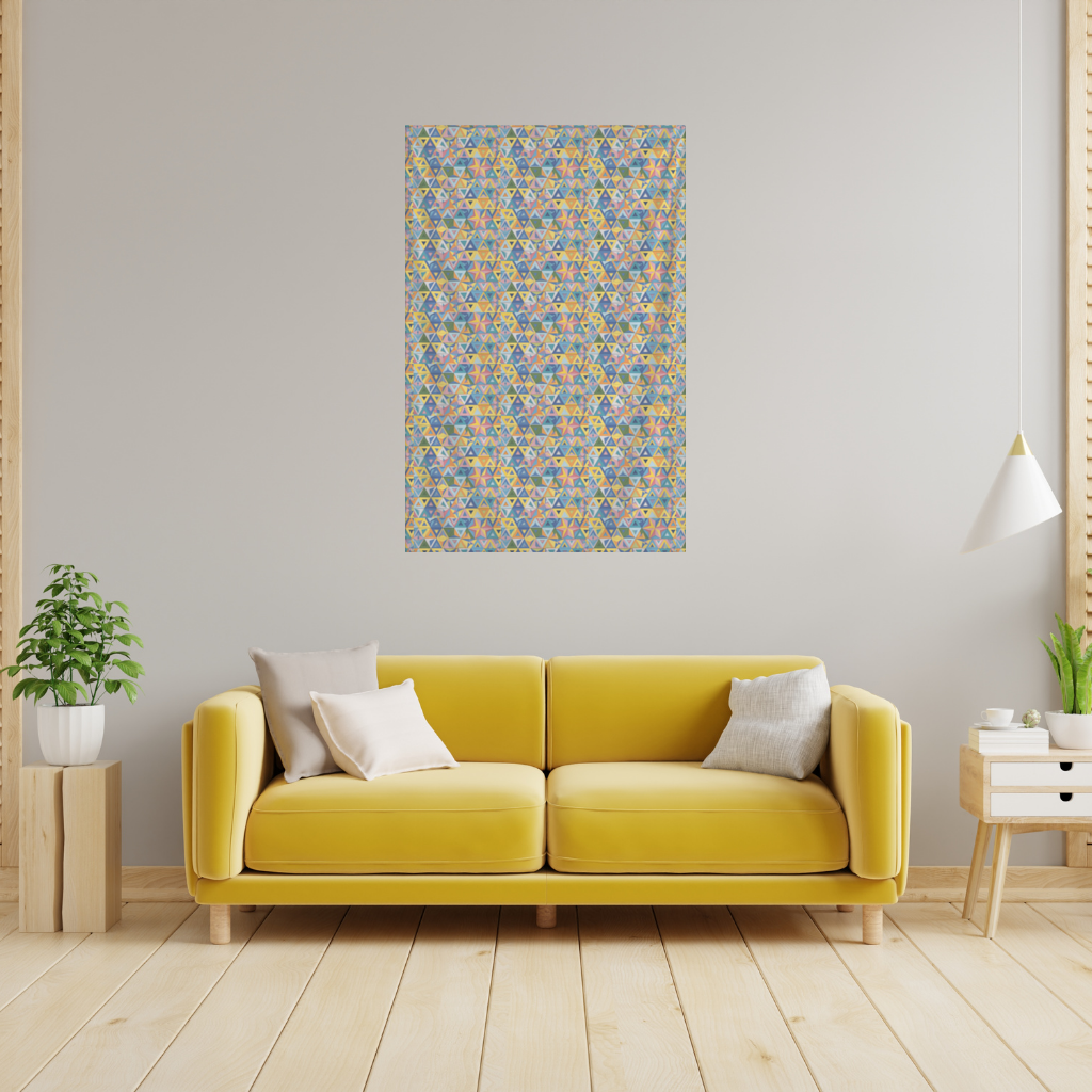 Rengarenk üçgenlerin deseni. Duvar Örtüsü