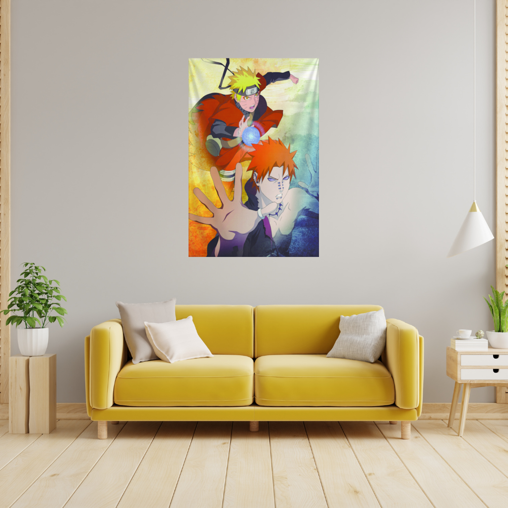 Ninja Warrior Energy Sphere Duel Wall Tapestry