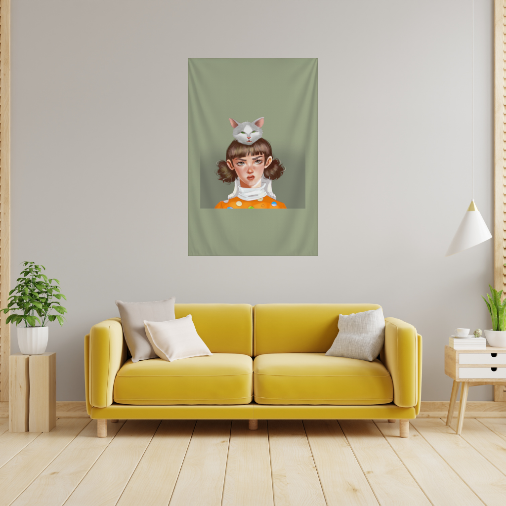 Mood Cat and I Wall Tapestry