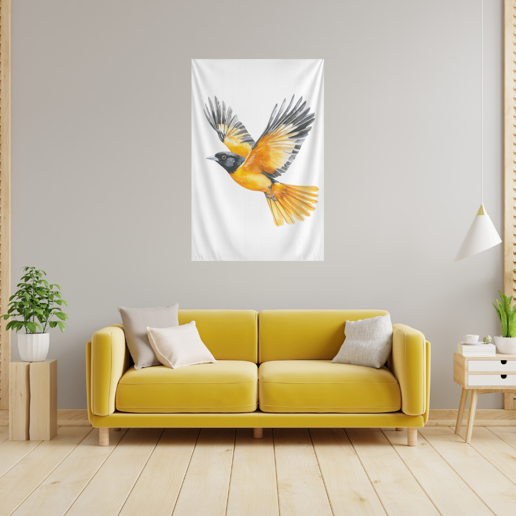 Watercolor Baltimore Oriole Wall Tapestry