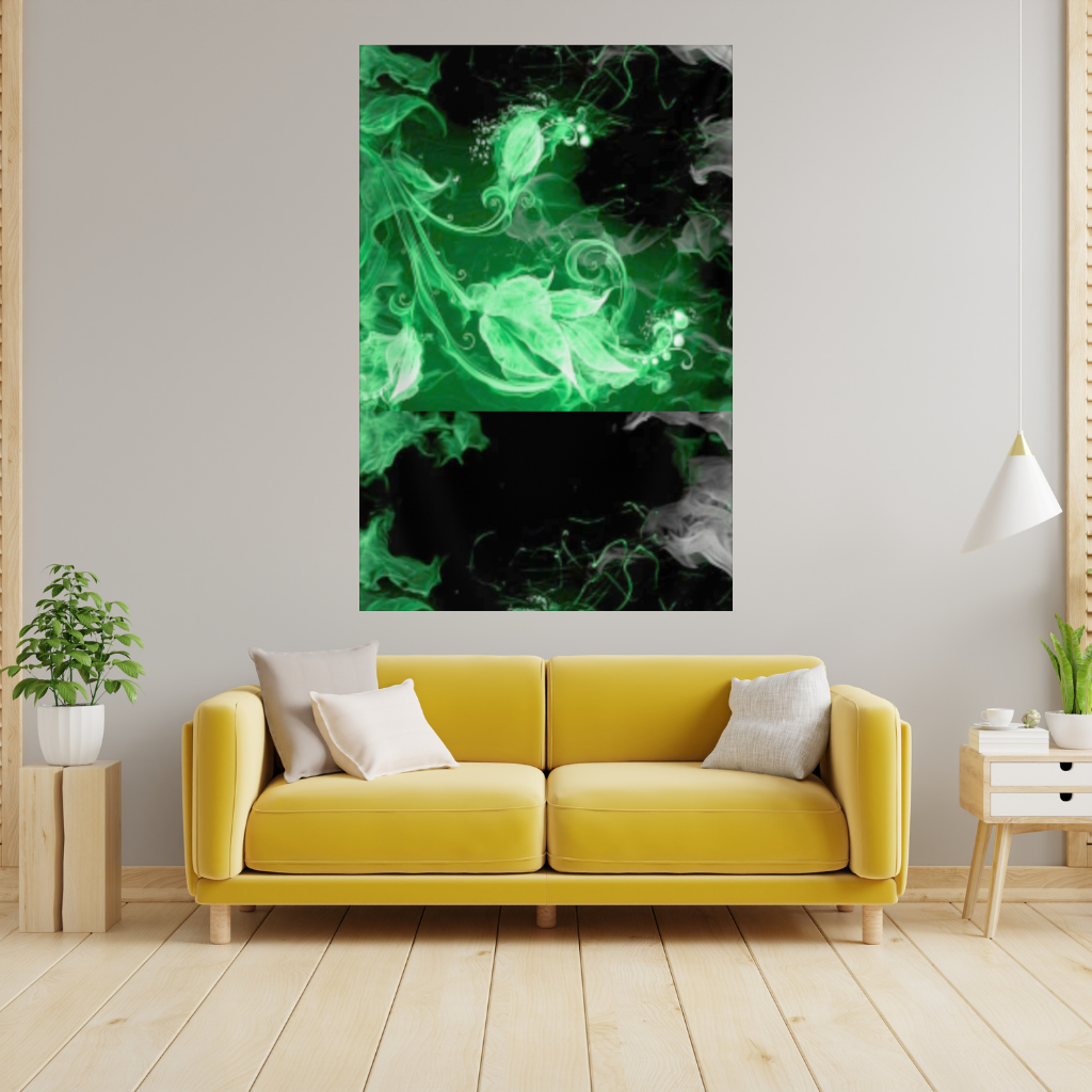 Green and black smokes Wall Tapestry