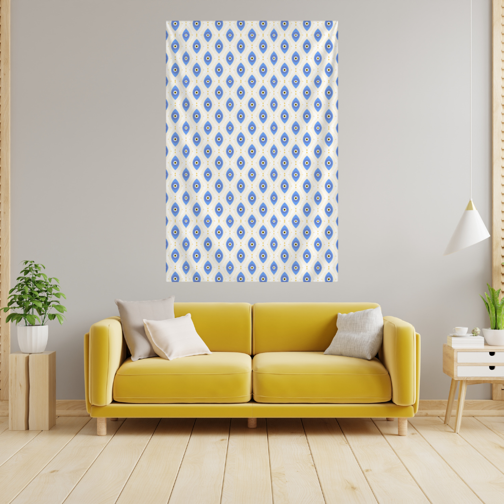 Modern Nazar Boncuğu Deseni Duvar Örtüsü