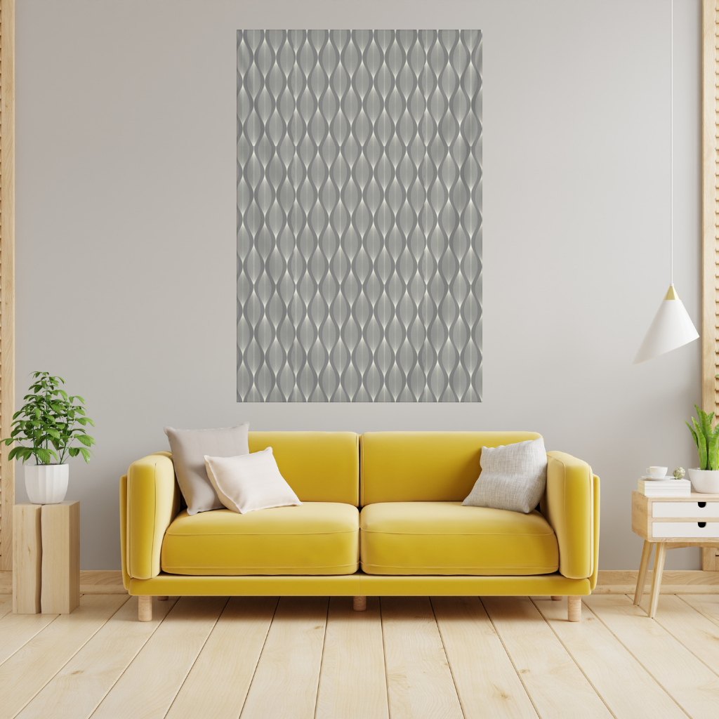 Art Deco Stilinde Geometrik Dalgalı Desen Duvar Örtüsü