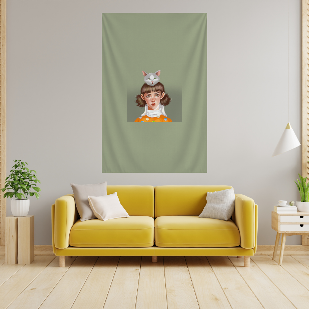Mood Cat and I Wall Tapestry