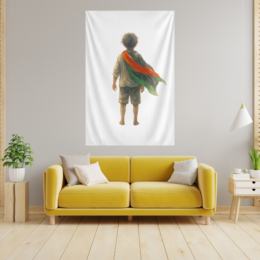 Palestinian Boy Back to the World Wall Tapestry