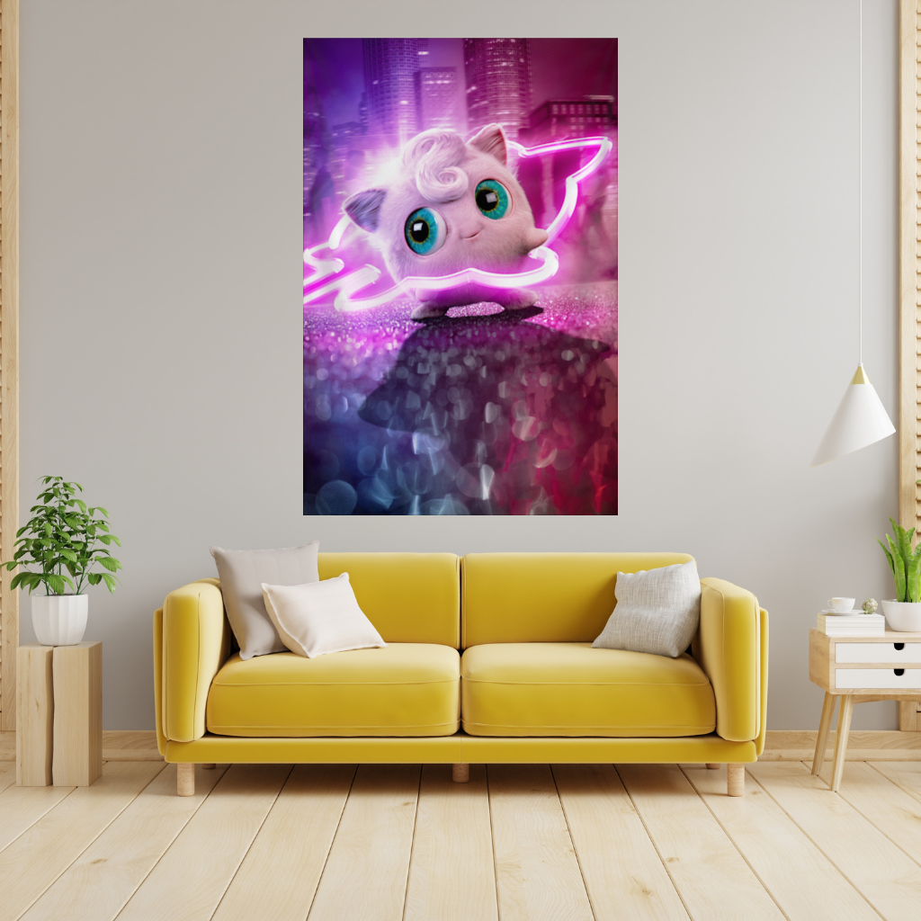 Cyberpunk Pink Fluffy Creature Wall Tapestry