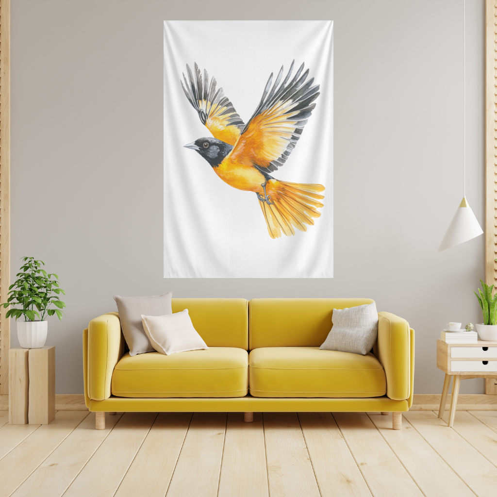 Watercolor Baltimore Oriole Wall Tapestry