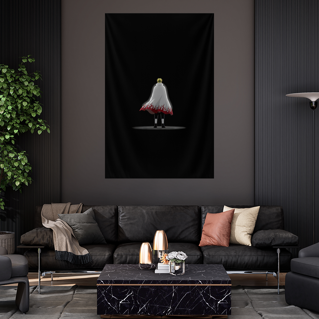 Power from Darkness Naruto Uzumaki Hokage Silhouette Wall Tapestry