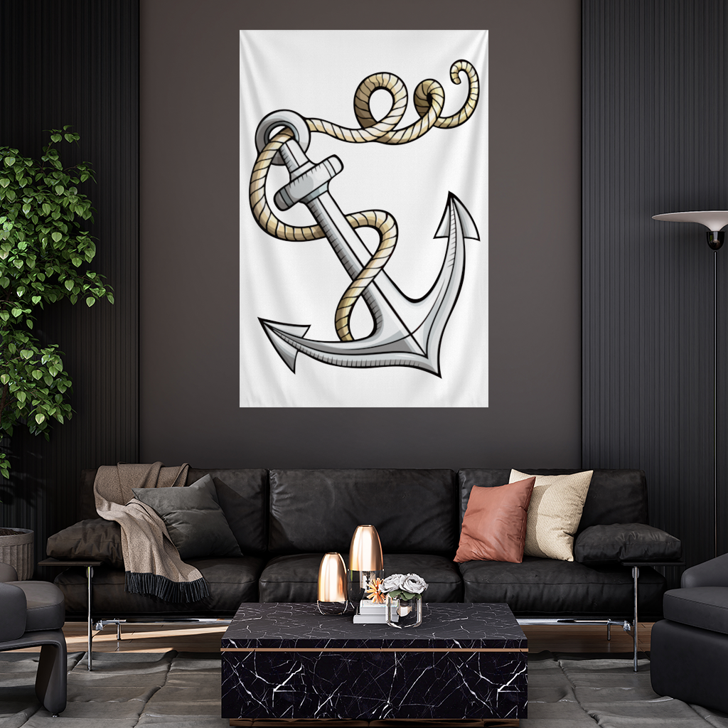 Sailor Anchor with Rope Tattoo Art Wall Tapestry