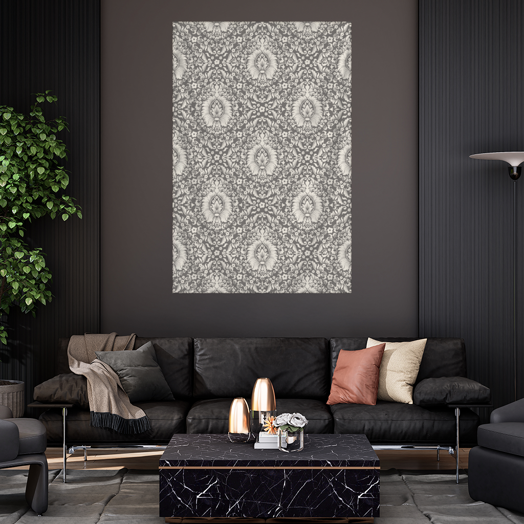 Klasik Vintage Damask Çiçekli Desen Duvar Örtüsü