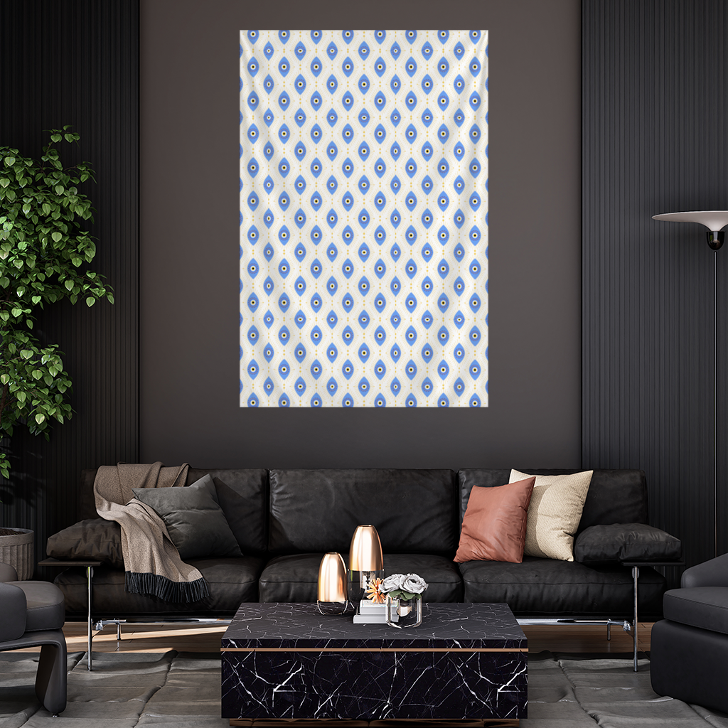 Modern Nazar Boncuğu Deseni Duvar Örtüsü
