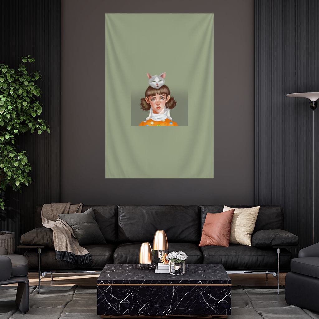 Mood Cat and I Wall Tapestry