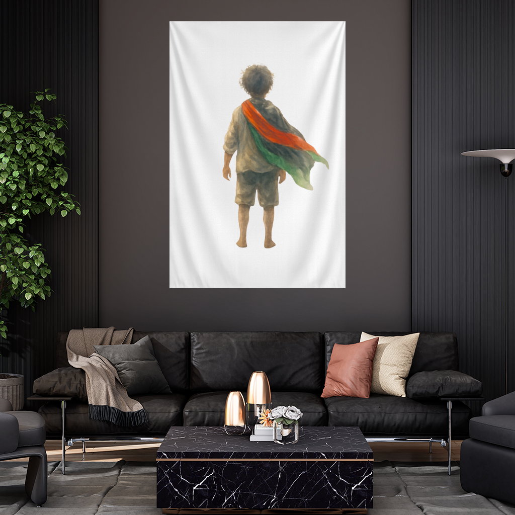 Palestinian Boy Back to the World Wall Tapestry