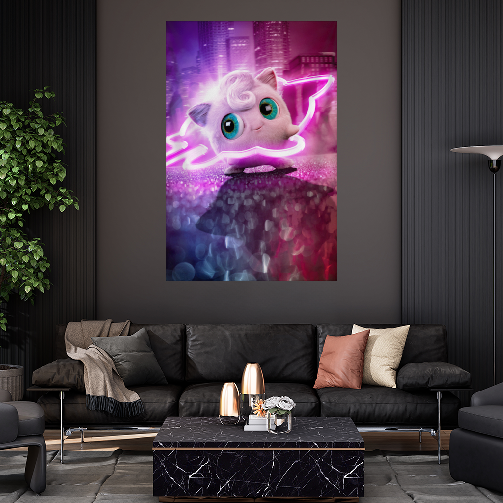 Cyberpunk Pink Fluffy Creature Wall Tapestry