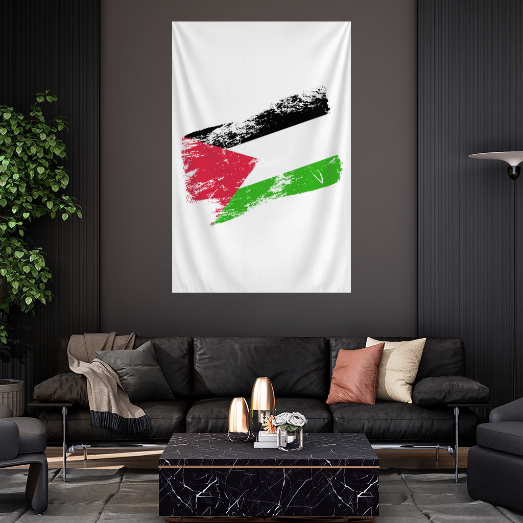 Palestine Resistance Flag Brush Stroke Wall Tapestry