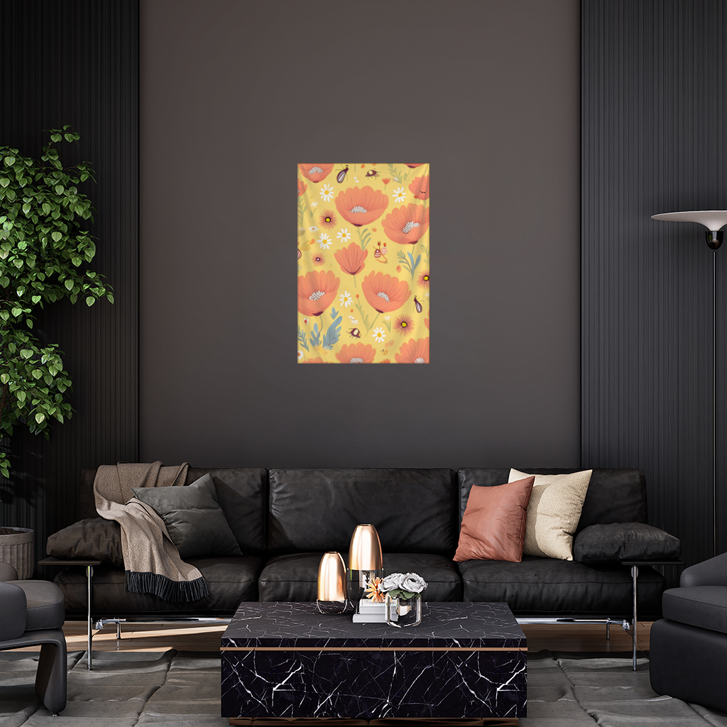 Floral  Insect Pattern  Colorful Design Wall Tapestry