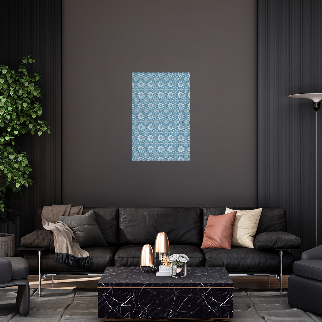 Elegant Blue Mandala Pattern Wall Tapestry