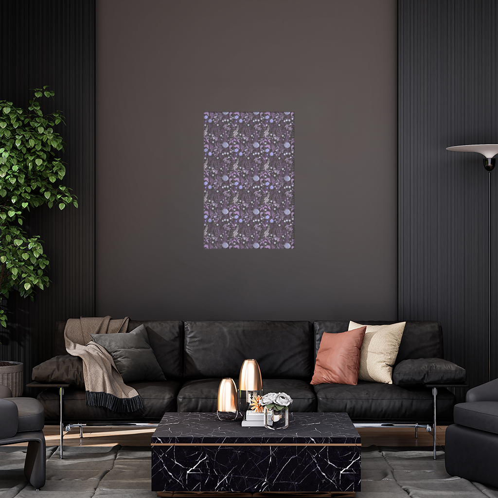 Purple Gothic Botanical Wall Tapestry