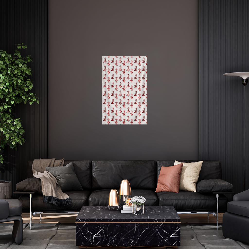 Burgundy Baroque Swirls Wall Tapestry