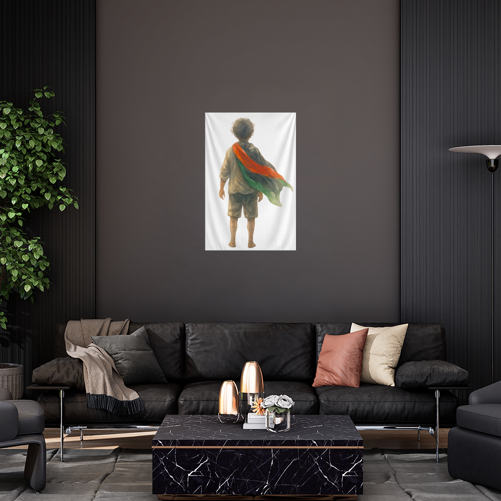 Palestinian Boy Back to the World Wall Tapestry