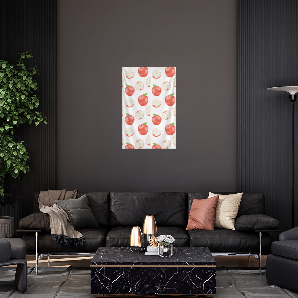 Red Apple Slices Wall Tapestry