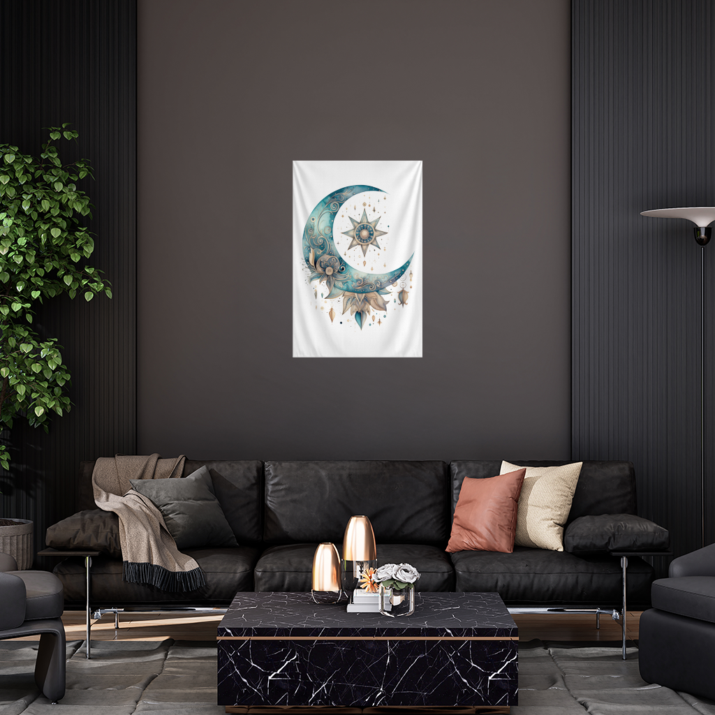 Boho Celestial Sun and Moon Wall Tapestry