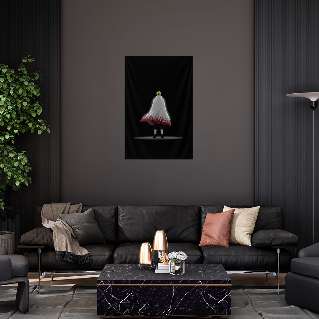 Power from Darkness Naruto Uzumaki Hokage Silhouette Wall Tapestry