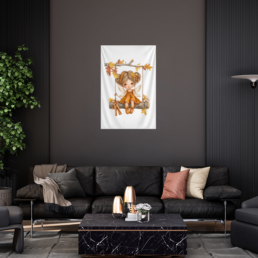 Whimsical Autumn Forest Fairy Wall Tapestry