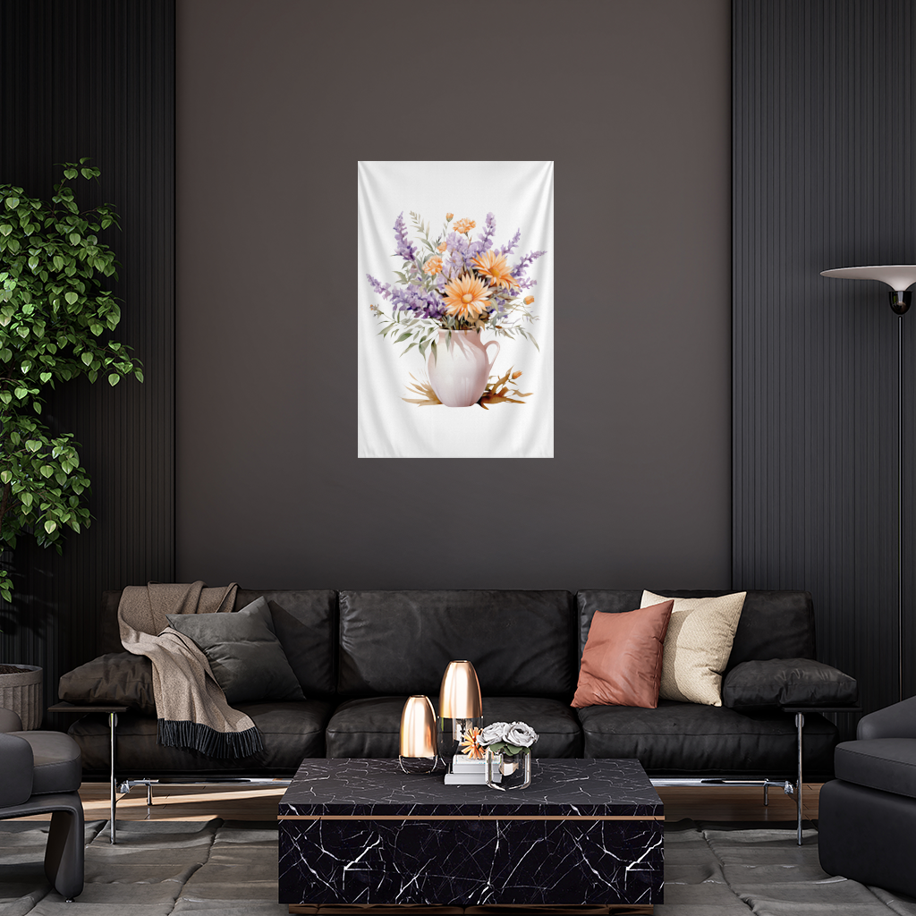 Cottagecore Wildflower Pitcher Wall Tapestry