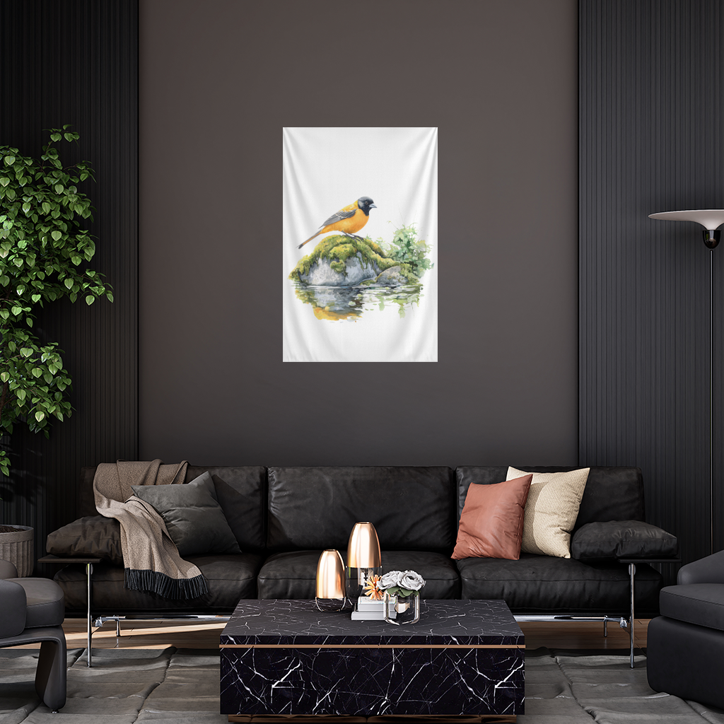 Orange Baltimore Oriole Bird Wall Tapestry
