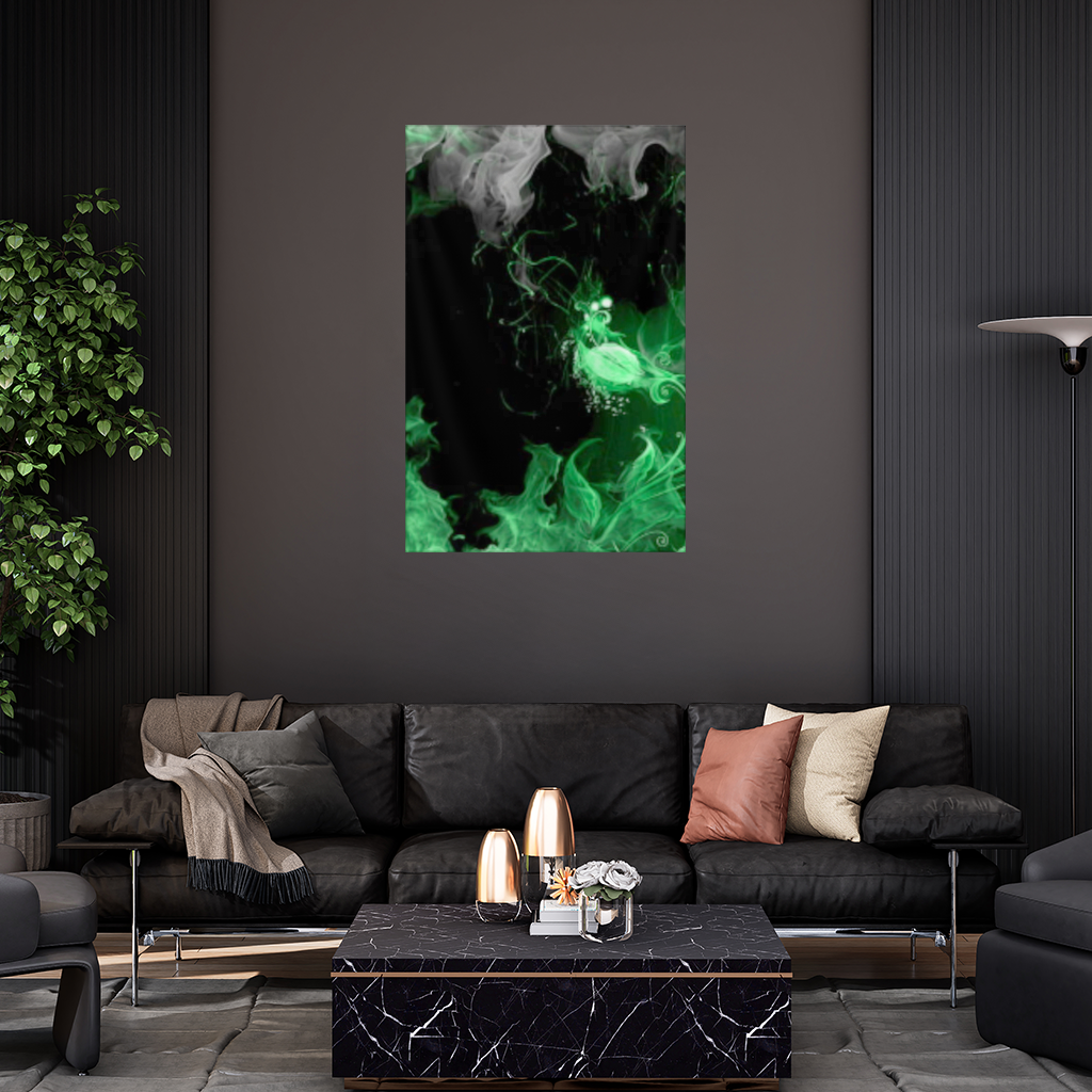 Green and black smokes Wall Tapestry