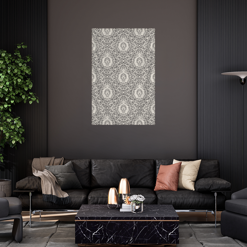 Klasik Vintage Damask Çiçekli Desen Duvar Örtüsü