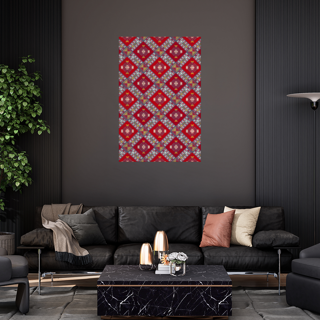 Geleneksel Kilim Desenli Motif Duvar Örtüsü
