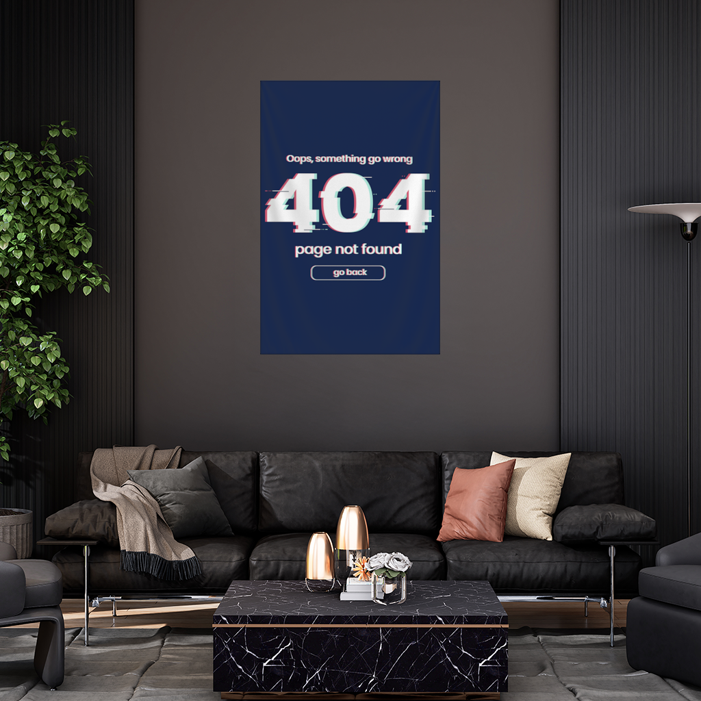 Hata 404 Glitch Tasarımı Duvar Örtüsü