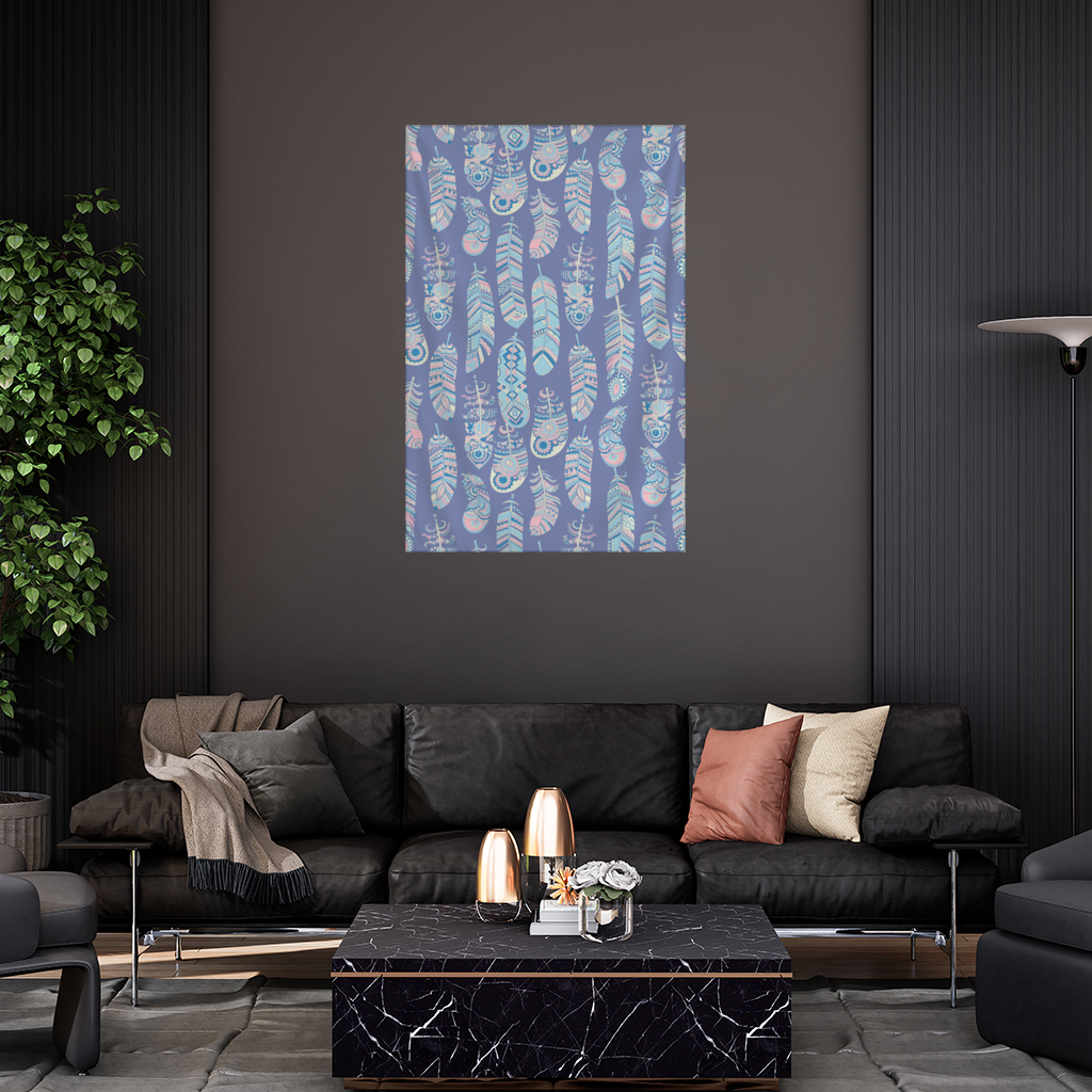 Boho Tribal Feather Wall Tapestry