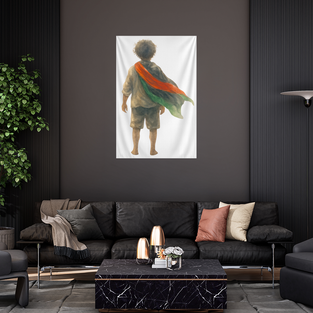 Palestinian Boy Back to the World Wall Tapestry