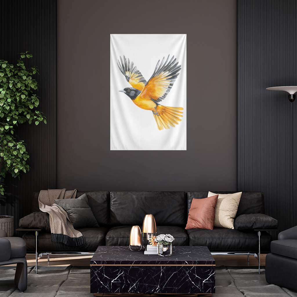 Watercolor Baltimore Oriole Wall Tapestry