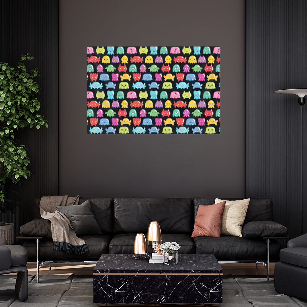 Cute Colorful Monsters Seamless Pattern Wall Tapestry