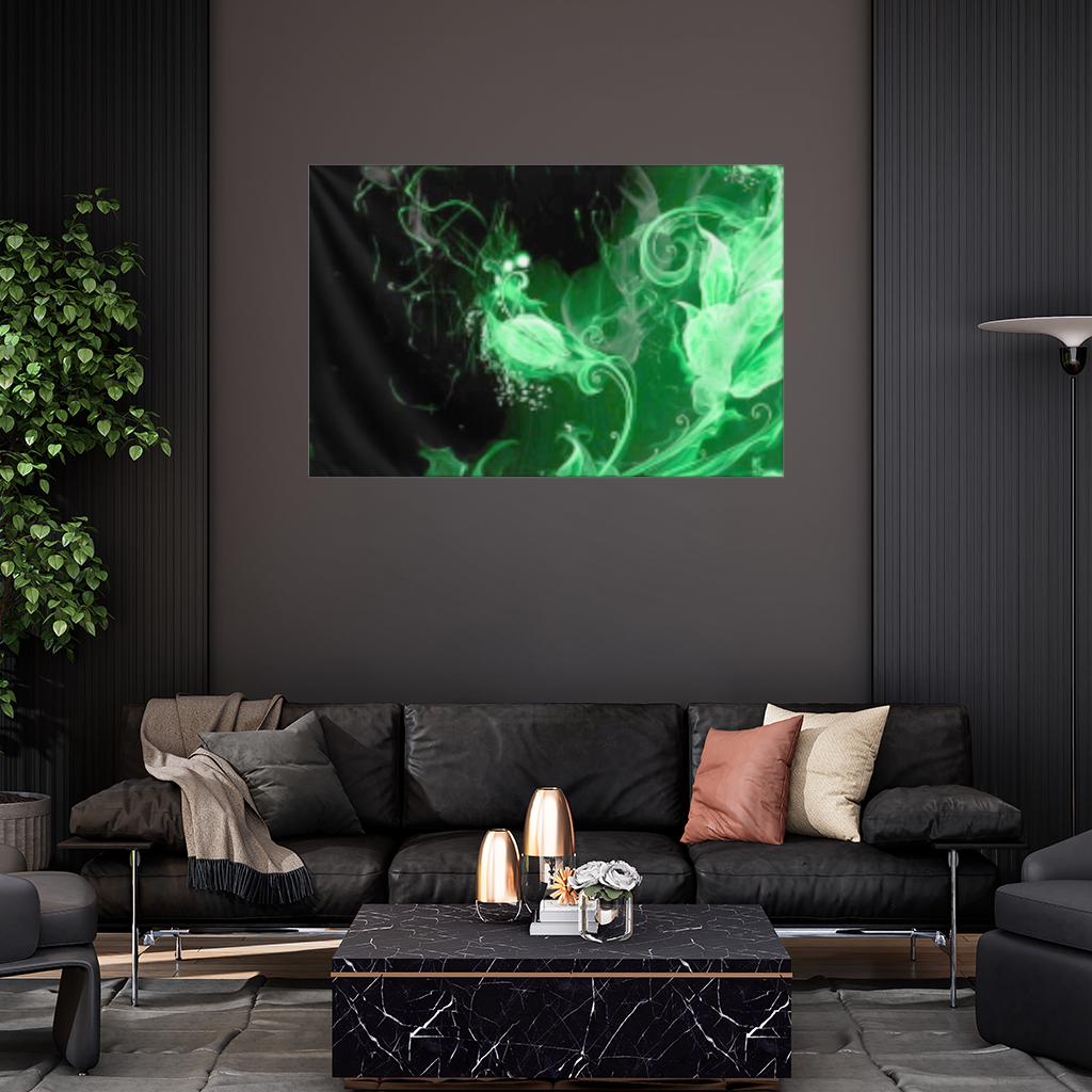 Green and black smokes Wall Tapestry