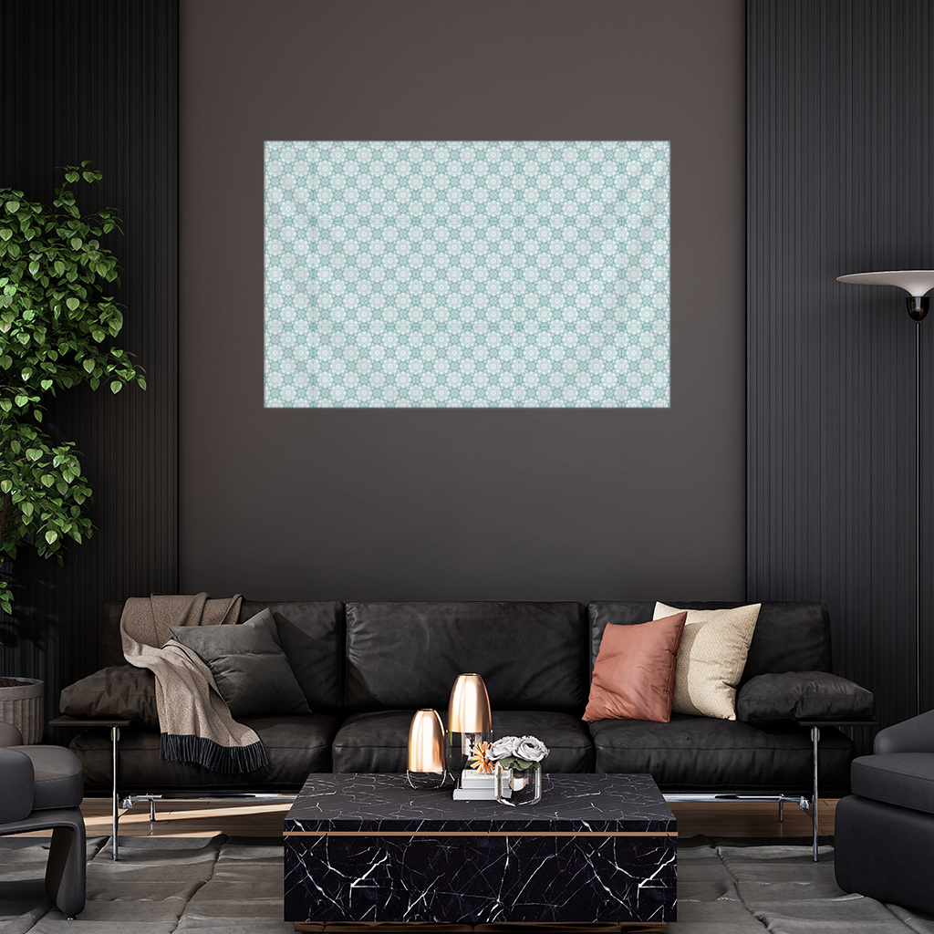 Mavi Piksel Geometrik Süsleme Deseni Duvar Örtüsü