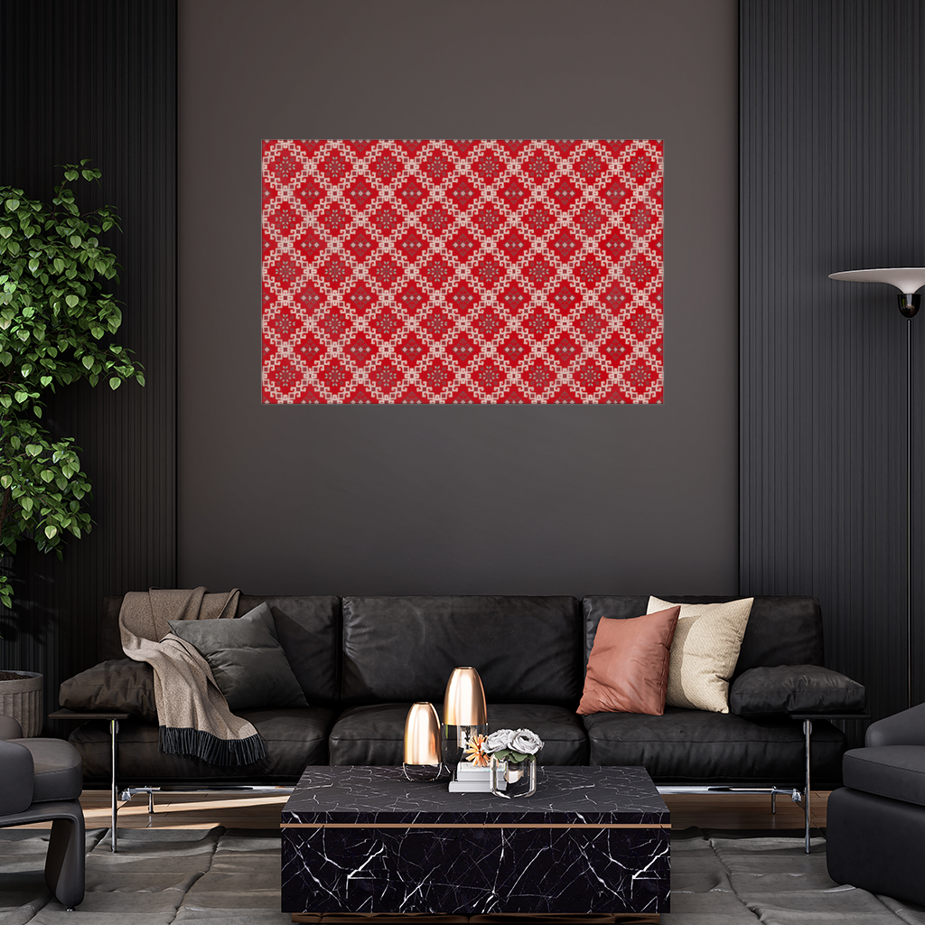 Red Ethnic Embroidery Pattern Wall Tapestry