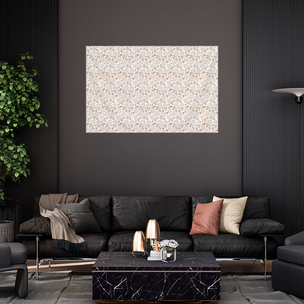 Retro Floral Cute Ghost Seamless Pattern Wall Tapestry