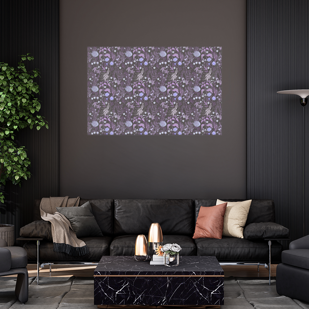 Purple Gothic Botanical Wall Tapestry