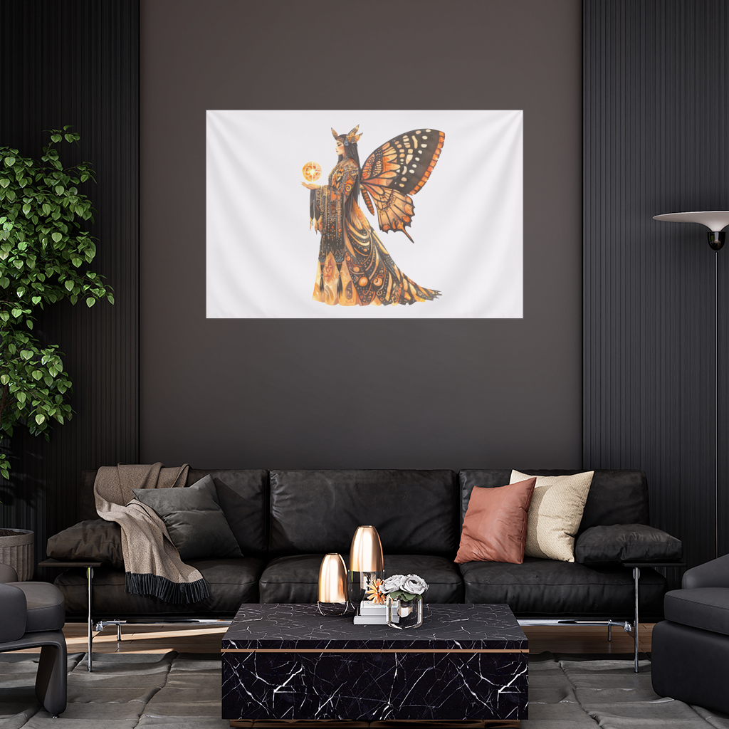Monarch Butterfly Winged Goddess Wall Tapestry